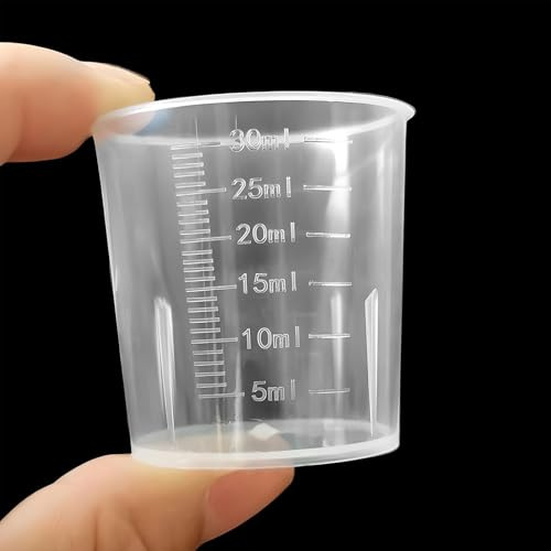 30ml/1oz Plastic Liquid Measuring Cups - 10PCS Mini Clear Kitchen Medicine Cups Transparent Labs Graduated Beakers Baking Cooking Home Lab Measure Tool