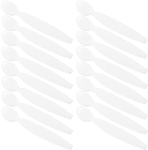 ABOOFAN Lot De 20 Spatules De Soin Peau Miniatures Blanches, Spatules à Maquillage Réutilisables, Cuillères Pour Crème Visage, Adaptées Aux Salons De Beauté Et Usage Voyage