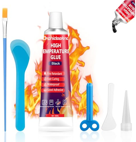 Hitzebeständiger Kleber 100 ml, Hitzebeständiges Silikon, Schwarz