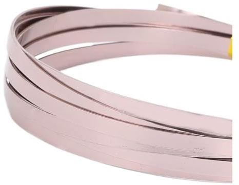 Aluminiumtråd 5 mm x 1 (3,0 bredd, tjocklek) platt aluminiumtråd, mjuk metalltråd för blomster, gör-det-själv-smycken, sladdtillbehör, hantverk (brun)