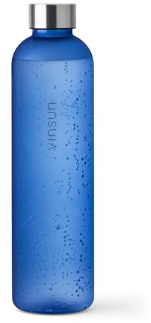 VINSUN Gourde Sport 1L Bleu Pétrole - Anti-fuite, Convient aux Boissons Gazeuses, sans BPA, Tritan - Bouteille d'Eau légère pour Uni, Vélo, Travail