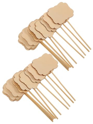 DEARMAMY 20 Etichette per Piante da Giardino in Legno Picchetti per Nomi di Piante Vuoti Cartelli da Giardino per Verdure Accessori per Giardinaggio e Decorazioni Outdoor