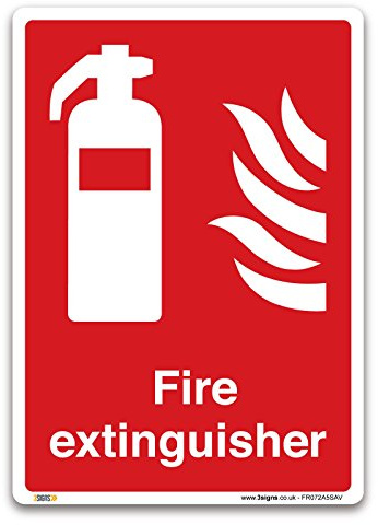 Feuerlöscher-Schild – selbstklebender Vinyl-Aufkleber (3S-FR072) – Brandschutz-Sicherheitsschilder (A5-210 x 148 mm)