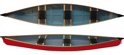 WIG Kayaks Familienkanu Ontario 3 Sitzer Kanu Canadier Leichtbau GFK, Farbe:Rot