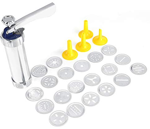 Cookie Press Gun Kit Stainless Steel Disc Shapes Cookies Maker Set Biscuit Making Machine Cake Decorating Tools Home Kitchen DIY