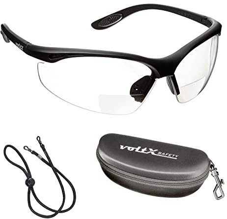 voltX CONSTRUCTOR Bifokale Schutzbrille KLAR +3,5 inkl. Etui