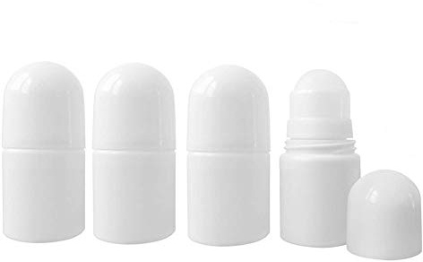 lasenersm 4 Pieces 1oz /30ml Empty Refillable Roll On Bottles Plastic Roller Bottle Plastic Rollerball Bottles Reusable Leak-Proof DIY Deodorant Containers for Essential Oil Perfumes Balms