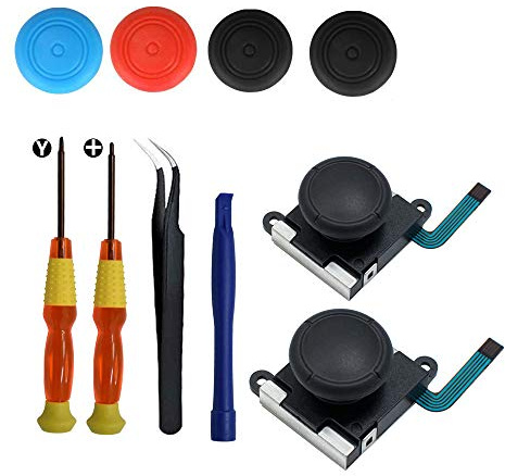 Analogiques Joystick 3D de Remplacement Joystick 3D pour Manette Joy-Con de Nintendo Switch avec Tournevis et tri-Wing ¨¤ ¨¦piler Outils de R¨¦paration