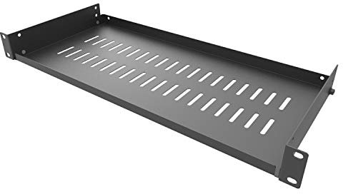 Jingchengmei 19-Zoll 1U 8-Zoll-Tiefe Zerlegtes, belüftetes Cantilever-Server-Rack-Regal für Netzwerk-AV-Geräte-Rack und -Schrank (1U8V 2)