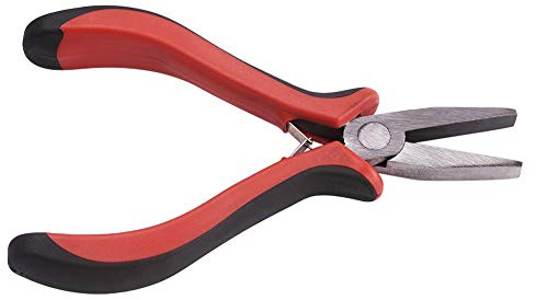 PandaHall Pince à bec plat en acier au carbone de 12,7 cm pour ouvrir les anneaux, pour la fabrication de bijoux