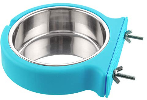 MOACC Comedero Perro Gato Conejo Acero Inoxidable Animales Domésticos Colgantes Jaula Extraíble Acero Inoxidable Alimentos Agua Cuencos para Animales Pequeños