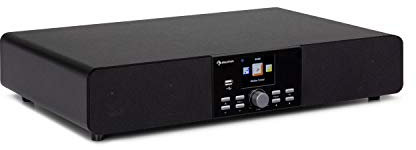 auna Stealth Base - Connect Soundbase, 2 x 15 W + 30 W RMS Power, Internet/DAB + / FM Radio, Bluetooth Function, Control via AirMusic Control App, 2.8” LC Display, USB Port, Line Input - Black