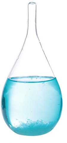 Storm Glass Weather Predictor Bottle for Home Office Decoration Gift Use with Stand, Valentine's Day Birthday Anniversary Christmas Gift, Blue