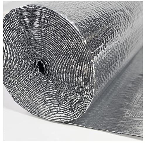 NAKAN Barrera De Vapor De Aluminio, Aislante Térmico Reflexivo con Burbuja, 4-5 Mm Resistente Al Agua Y Al Vapor para Techos Paredes Radiadores Puerta Garaje(Size:1x6m(3x20ft))