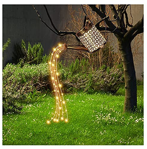 BMBM Luz de regadera Solar LED, Cadena de Luces de Cascada a Prueba de Agua, Decoración de luz de Destello de regadera Solar para Exteriores, Luces de decoración de jardín (Luces para Regadera)