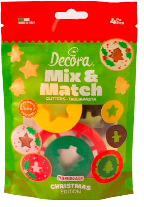 DECORA 0255044 SET 4 CORTADORES GALLETA RELLENA NAVIDAD