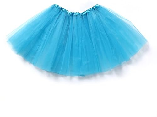 FUREINSTORE Falda de Tutú para Niñas, Falda de Tul para Ballet 3 Capas Elástica Disfraz de Princesa Carnaval 30cm de Largo Talla Única (Azul)
