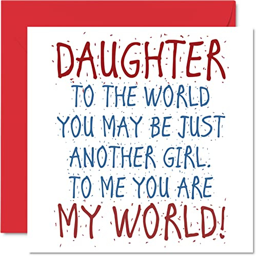 Stuff4 Schöne Geburtstagskarten für Tochter, Daughter You Are My World | Geburtstagskarte von Vater oder Mutter, Tochter, Geburtstagsgeschenke, 145 mm x 145 mm für Sohn, Grußkarten für Mädchen