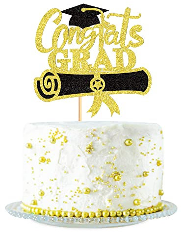1 paquet de décorations de gâteau de qualité 2023,Grade de 2023,Paillettes de félicitations,Casquette de qualité 2023,Graduation de gâteau pour 2023,Obtention du diplôme,Thème de remise des diplômes