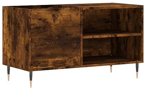 vidaXL Armoire à disques chêne fumé 85x38x48 cm Bois d'ingénierie