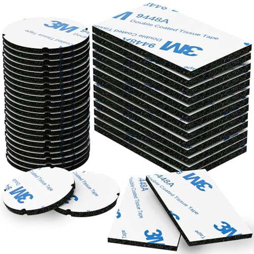Ormith Double Sided Sticky Pads 50 PCS Heavy Duty | Adhesive Pads for Outdoor Household Mounting | Strong black Pads for Damage-Free Hanging