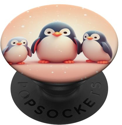 Cute Kawaii Penguin Design Gifts Niedlicher Pinguin PopSockets Klebender PopGrip Schwarz Handyhalterung