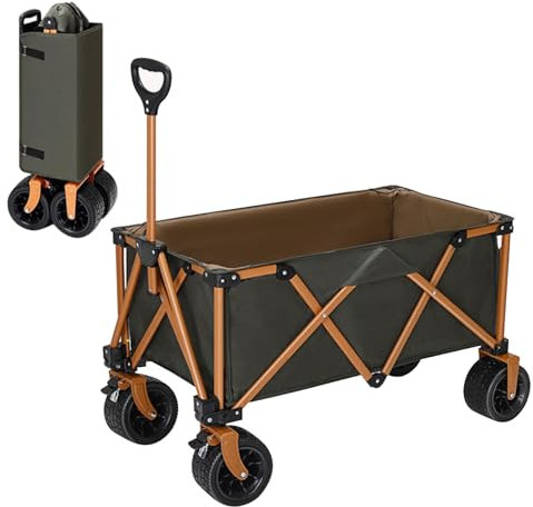 NRNQMTFZ Faltbar Strandwagen Rollbarer Gartenwagen Outdoor Campingwagen,Sports-Beach Wagon,Breiter Auto-Reifen Gartenwagen,Transportkarre Gerätewagen,für Strand, Outdoor, Camping