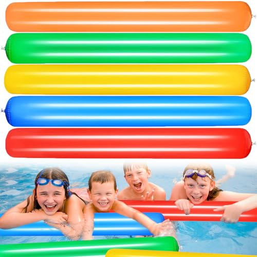 Schwimmnudel Poolnudel,5 Stück Aufblasbare Schwimmbadnudel,Aufblasbarer Schwimmbad Nudelschwimmer Schwimmstange für Pool Langlebiger Poolnudel Schwimmnudel,Schwimmnudel Float für Kinder und Erwachsene