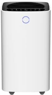 Quality Cooling Deshumidificador 12L al Día para Dormitorio, Salón y Hogar – Deshumidificador Eléctrico con Función Secado de Ropa, Funcionamiento Silencioso, Control de Humedad y Diseño Blanco