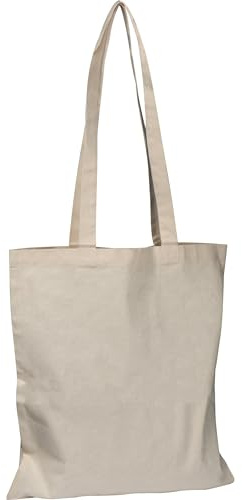 noTrash2003 Stoffbeutel Shopper unbedruckt – Baumwolltasche 100% Canvas 140 g/m² | B35 × H42 cm mit 70 cm Henkeln | Stofftasche zum Bemalen & Bedrucken | Jutebeutel Einkaufstasche | 1–25 Stück