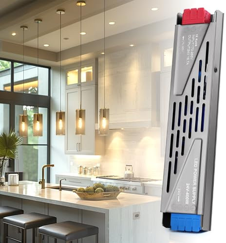 BRIMETI LED Trafo 230V auf 24V LED Transformator 400W Netzteil 16.6A Driver Extra Dünn Treiber Spannung Schaltnetzteil Adapter Kompakter Konstantspannung Niedervolttrafo Trafo für Indoor Streifen