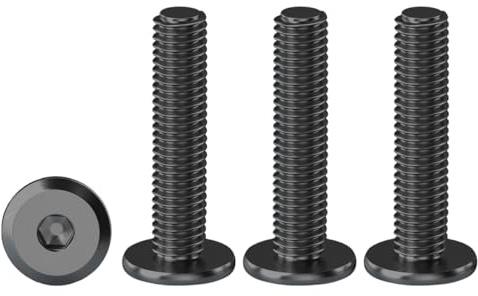 Drenky Möbelanslutningsskruvar, M4 X 25 mm 20 st svart sexkantiga platt huvudskruvar i rostfritt stål A2 V2A halvcirkelformade huvudskruvar sexkantsmaskinskruvar infällda