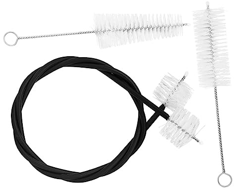 Trompetenreinigungsset 3 Stück mit Bürste, Ventilgehäuse und Seilbürste | Metall und Borsten, Kompletter Lieferumfang, Ergonomische Form, Tragbar für Instrumentpflege