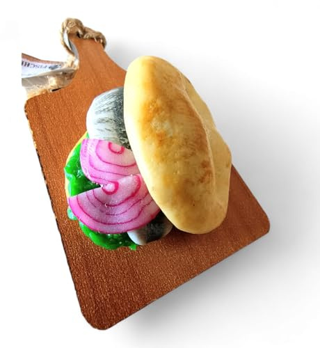 Van DER ELV - Kühlschrankmagnet, Hamburger Fischbrötchen, Kühlschrankmagnet, Handarbeit, Unikate, witzig, Souvenirgeschenk,