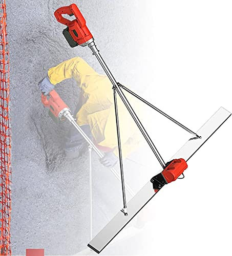 Moteur vibrant de finition de ciment de chape électrique sans fil, avec panneau en acier inoxydable, chape de surface en béton électrique sans fil, 6000 tr/min 150 cm lame outil de vibrateur de fini