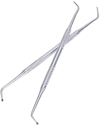 HAPINARY Limpiador De Uñas De Acero Inoxidable 2 Piezas Doble Cabezal Cuchara Empujadora Para Uñas Pies Portátil Cuidado Personal Herramienta De Pedicura y Manicura