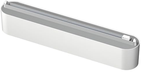 Vtizikl Cling Film Dispenser and Cutter, 2-in-1 Plastic Wrap Tin Foil Dispenser and Cutter, Reusable Wall Mounted Wrap Tin Foil, Dispensers for Home, Kitchen, Restaurant (Grey)