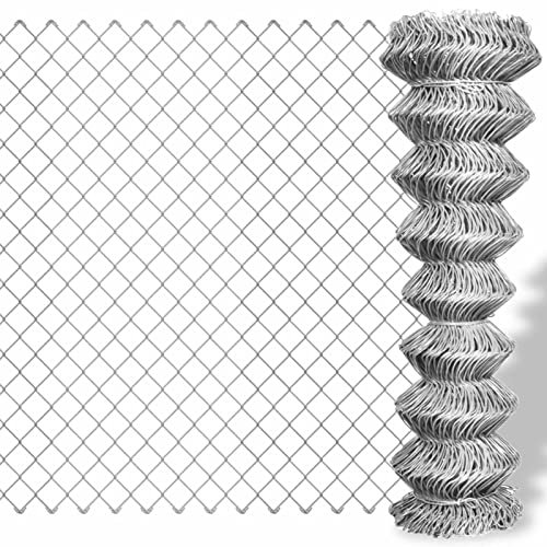 Homgoday Chain Link Fence Galvanised Steel 25x1 m Silver,Insect Mesh,Chicken Wire Fencing,Chicken Wire Mesh,Mesh Fencing for Home Decorate and Gardening