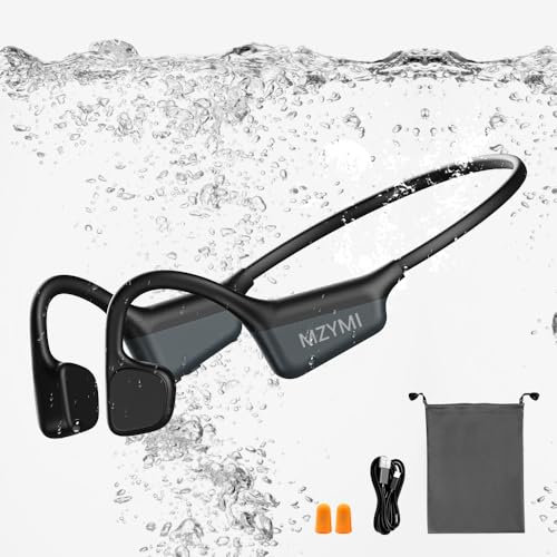 MZYMI Bone Conduction Headphones, Wireless Bluetooth 5.4 Open Ear Headphones, with Mic,15H Playtime,IPX6 Waterproof Sports Headset,for Running,Cycling,Workouts, Outdoor Sports-Black