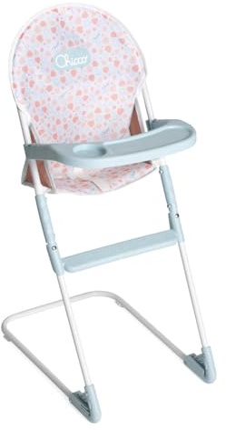 Chicco Chaise Haute pour poupées, pour Enfants à partir de 3 Ans, Chaise Haute Jouet, avec Structure en métal et détails réalistes, Plateau et Repose-Pieds en Plastique, légère et Facile à Assembler
