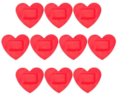 TOVINANNA 10 Vendajes Adhesivos para Heridas en Forma de Corazón, Parches Cuidado de Heridas, Parches Adhesivos Transpirables Sellado y Absorción, Resistentes al Agua para Uso Diario