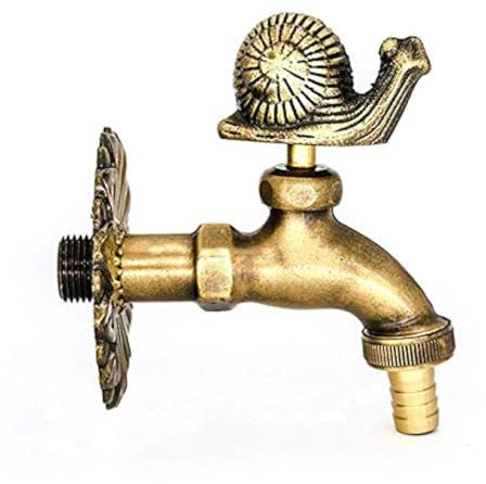 GRIFO JARDIN 1/2 DECORATIVO CARACOL CON RACOR MANGUERA