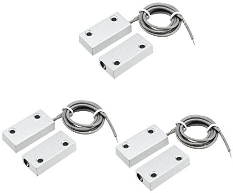 sourcing map 3St Magnetischer Reed Schalter Alarm Rolltorkontakt | Mit 2 Draht, Für N.C. MC-51