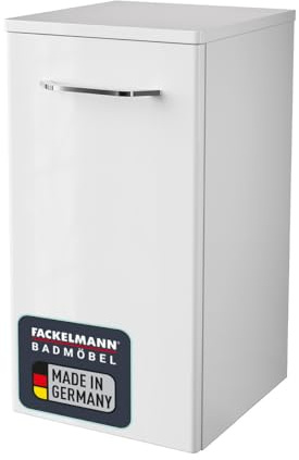 FACKELMANN Unterschrank Milano/Badschrank mit Soft-Close-System/Maße (B x H x T): ca. 30,5 x 57 x 32 cm/Schrank fürs Bad mit 1 Tür/Türanschlag frei wählbar/Korpus: Weiß/Front: Weiß