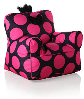 Sweety Toys 11667 Sessel Kindersessel schwarz mit pinken Punkten- Indoor/Outdoor-Waterproof