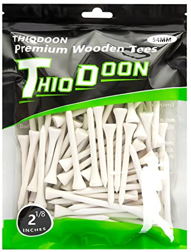 THIODOON Golf-Tees, weniger Reibung, Holz-Tees, Training für Golfspieler, professionelle Golf-Tees aus Naturholz, 100 Stück