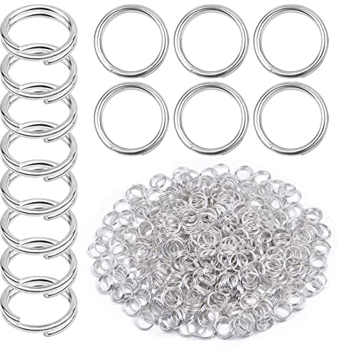 Aylifu 500pcs 7 mm Small Double Loop Split Rings Round Closed Jump Rings Keychain Wire Ring Connector for DIY Bracelet Necklace Jewelry Making Crafts Decor