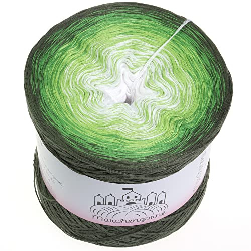 Farbverlaufsgarn Bobbel 300g - 1140m 4Fädig Wolle Strickwolle Häkeln (Rübezahl - Khaki außen)