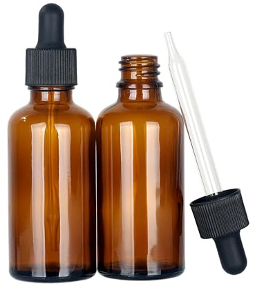 Magic Season Ätherische Ölflaschen (Bernstein / 50 ml mit Tropfer / 2 Stück)