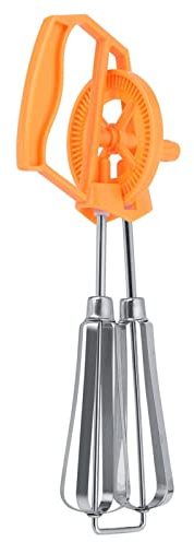 Syangkaitian Sbattitore manuale, frusta manuale in acciaio inossidabile, miscelatore rotativo da cucina, frullino per le uova Manovella in plastica in acciaio inossidabile Autorotazione Risparmio di s